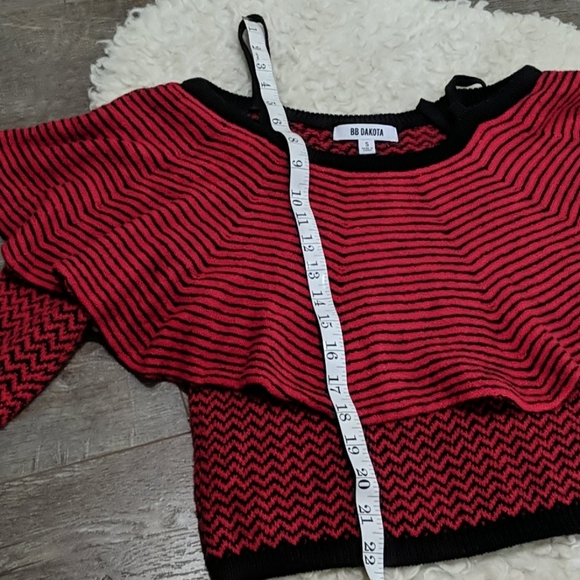 BB DAKOTA Debeney Striped Off-the-shoulder Sweater - Picture 12 of 13